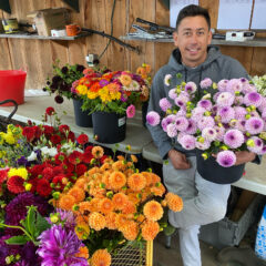 Jhoan creates the beautiful arrangements for our flower CSA!
