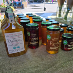 Api D'Oro Honey and Quincannon Apple Cider Vinegar - a few of the products we carry from neighboring farms!