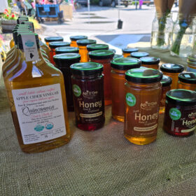 Api D'Oro Honey and Quincannon Apple Cider Vinegar - a few of the products we carry from neighboring farms!